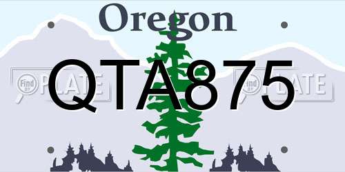 QTA875 Oregon License Plate