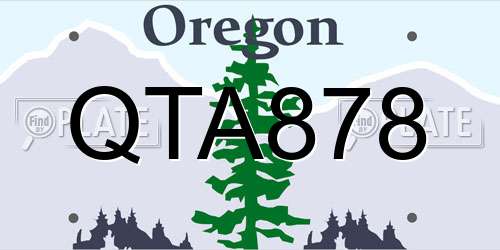 QTA878 Oregon License Plate