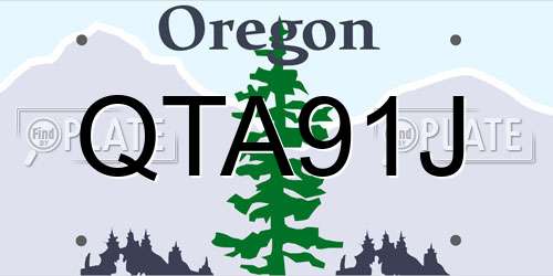 QTA91J Oregon License Plate