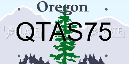 QTAS75 Oregon License Plate