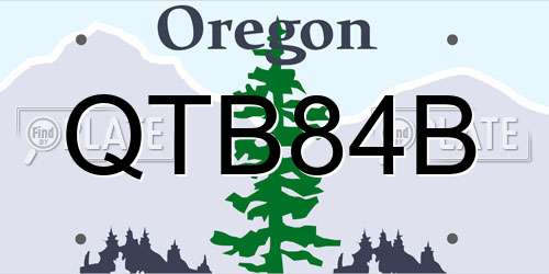 QTB84B Oregon License Plate