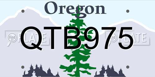 QTB975 Oregon License Plate