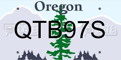 QTB97S Oregon License Plate