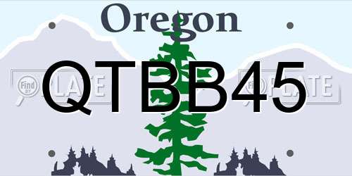 QTBB45 Oregon License Plate