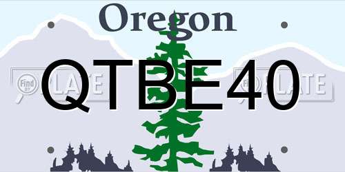 QTBE40 Oregon License Plate