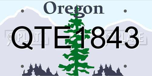 QTE1843 Oregon License Plate