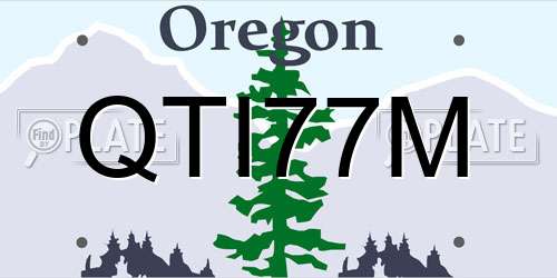 QTI77M Oregon License Plate