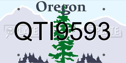 QTI9593 Oregon License Plate
