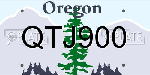 QTJ900 Oregon License Plate