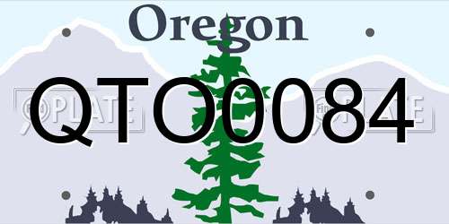 QTO0084 Oregon License Plate