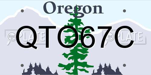 QTO67C Oregon License Plate