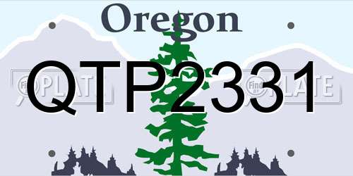 QTP2331 Oregon License Plate