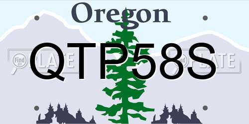 QTP58S Oregon License Plate