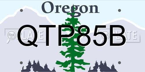 QTP85B Oregon License Plate