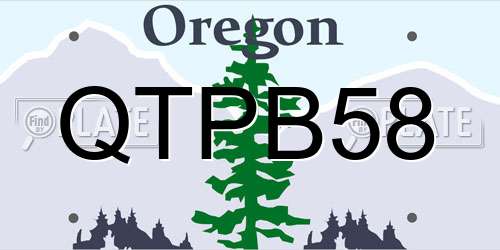 QTPB58 Oregon License Plate