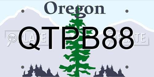 QTPB88 Oregon License Plate