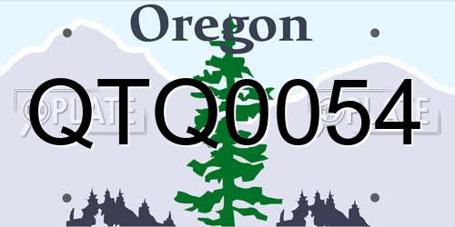 QTQ0054 Oregon License Plate