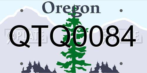QTQ0084 Oregon License Plate