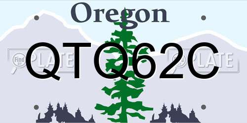QTQ62C Oregon License Plate