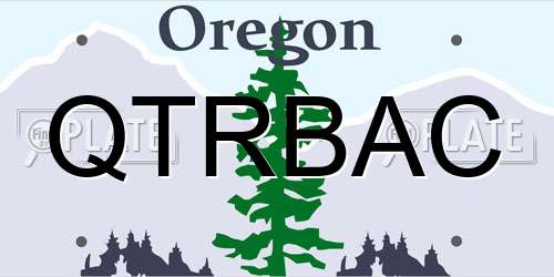 QTRBAC Oregon License Plate