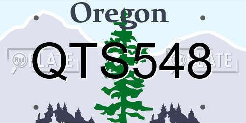QTS548 Oregon License Plate