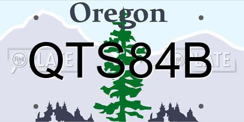 QTS84B Oregon License Plate
