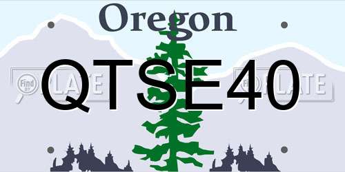 QTSE40 Oregon License Plate