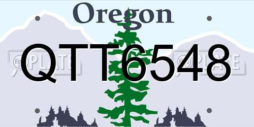 QTT6548 Oregon License Plate