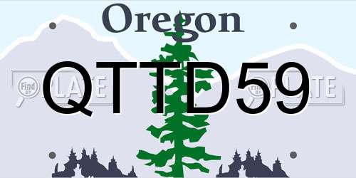 QTTD59 Oregon License Plate