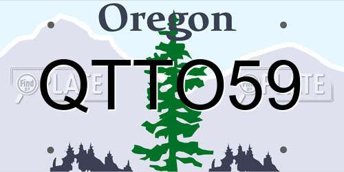 QTTO59 Oregon License Plate