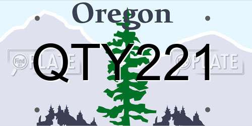 QTY221 Oregon License Plate
