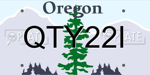 QTY22I Oregon License Plate