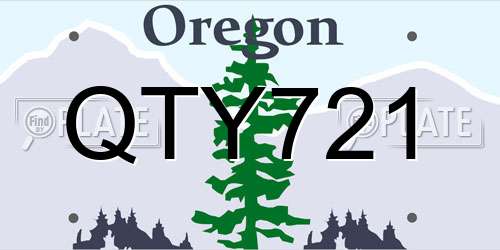 QTY721 Oregon License Plate