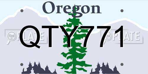QTY771 Oregon License Plate