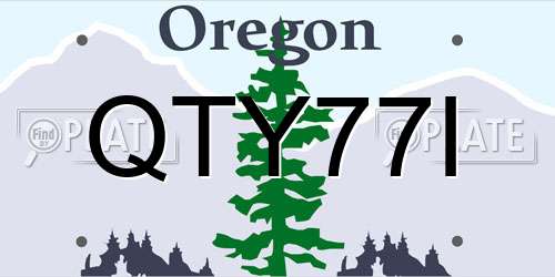 QTY77I Oregon License Plate