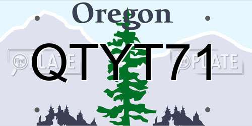 QTYT71 Oregon License Plate