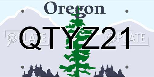 QTYZ21 Oregon License Plate