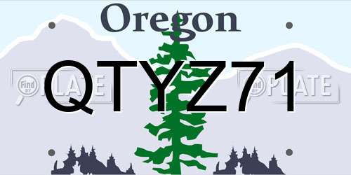QTYZ71 Oregon License Plate
