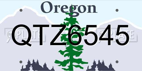 QTZ6545 Oregon License Plate