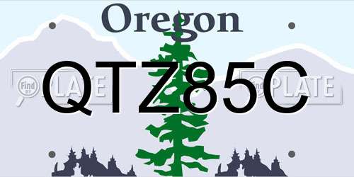 QTZ85C Oregon License Plate