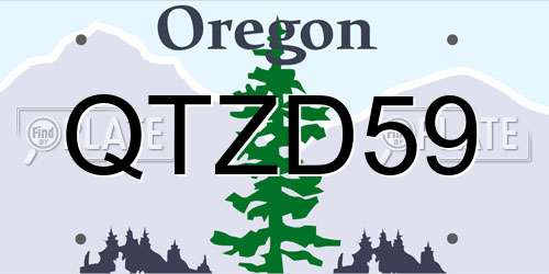 QTZD59 Oregon License Plate