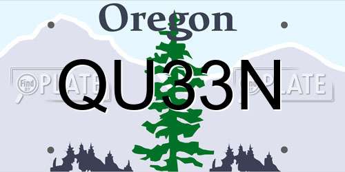 QU33N Oregon License Plate
