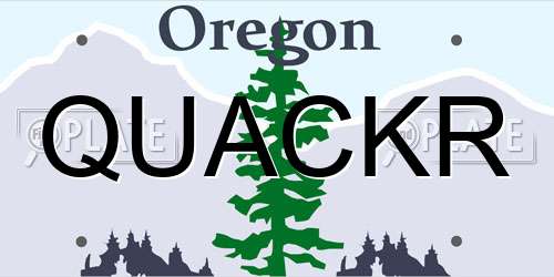 QUACKR Oregon License Plate