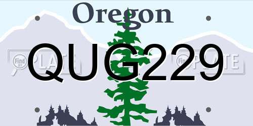QUG229 Oregon License Plate