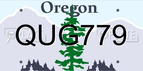 QUG779 Oregon License Plate