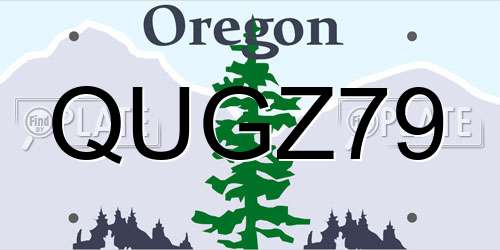 QUGZ79 Oregon License Plate