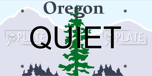 QUIET Oregon License Plate