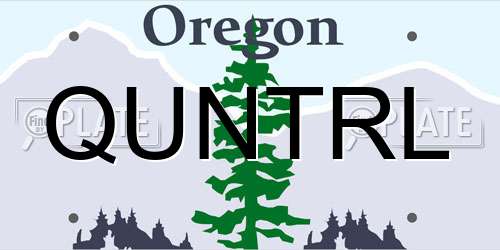 QUNTRL Oregon License Plate