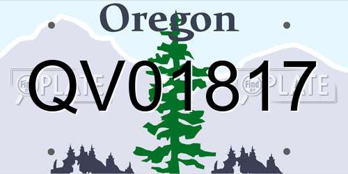 QV01817 Oregon License Plate