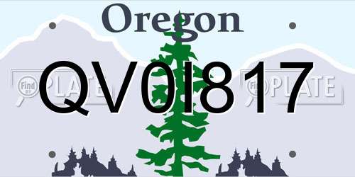 QV0I817 Oregon License Plate